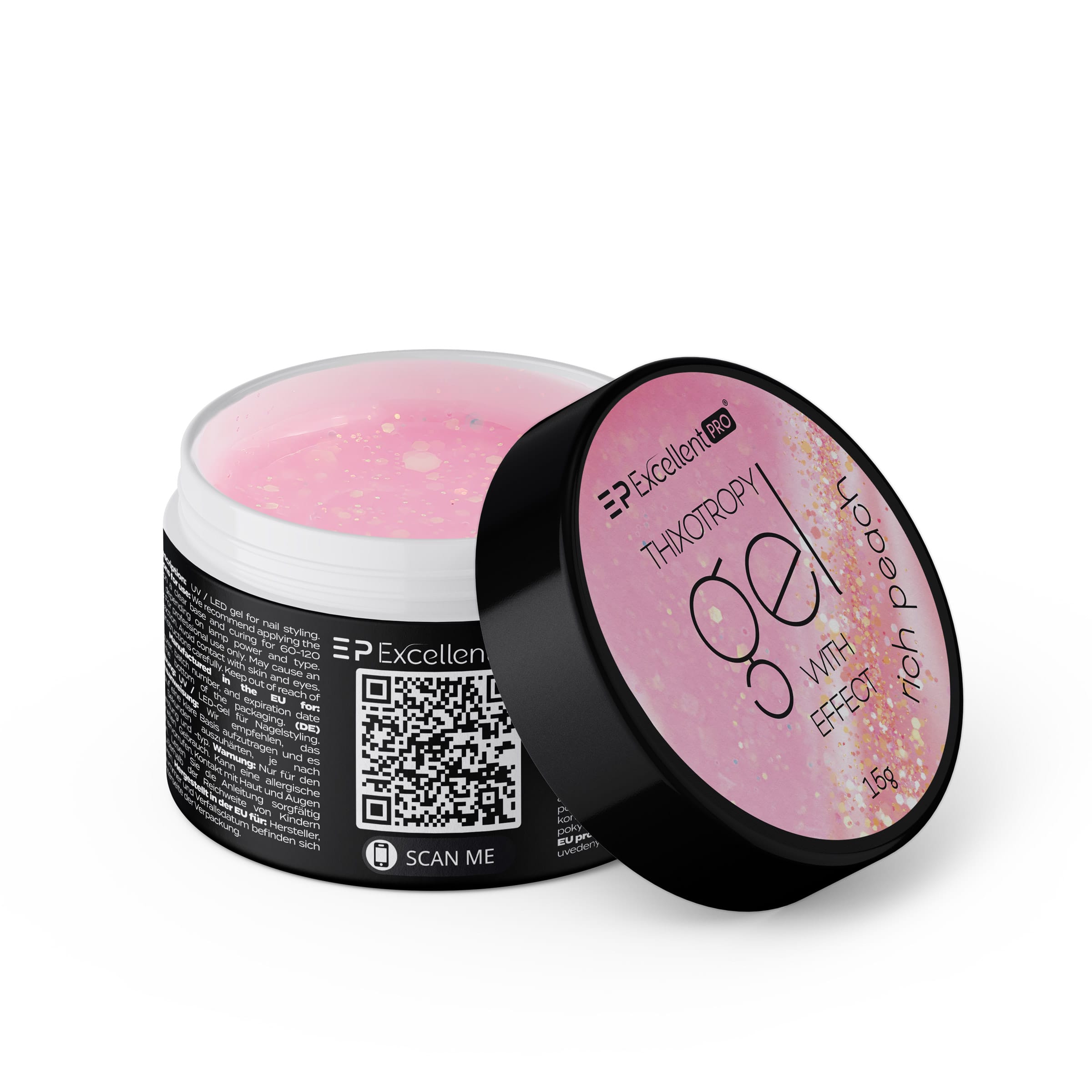 Excellent PRO Thixotropy gel with effect Rich Peach 15g