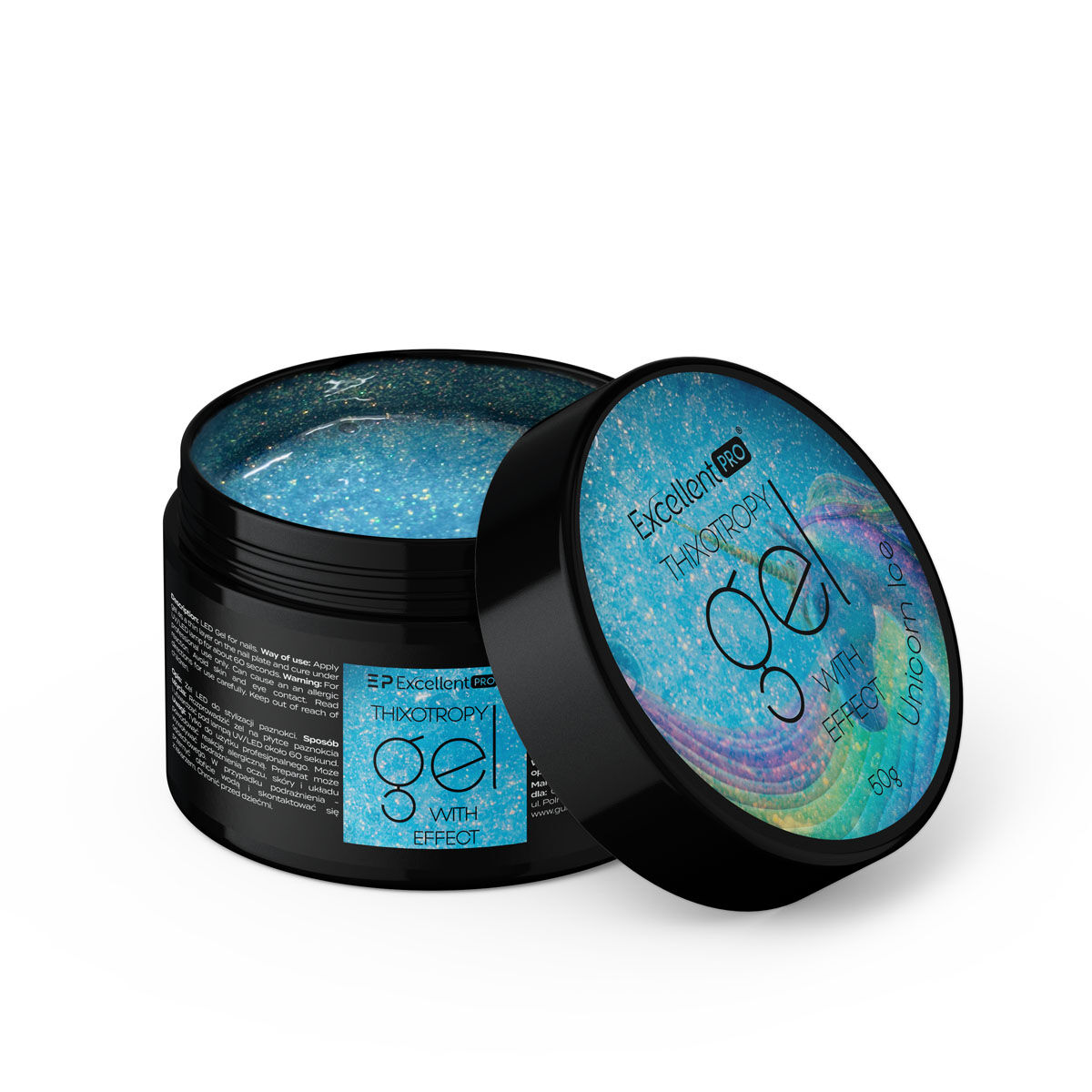 Excellent PRO Thixotropy gel with effect Unicorn Ice 50g