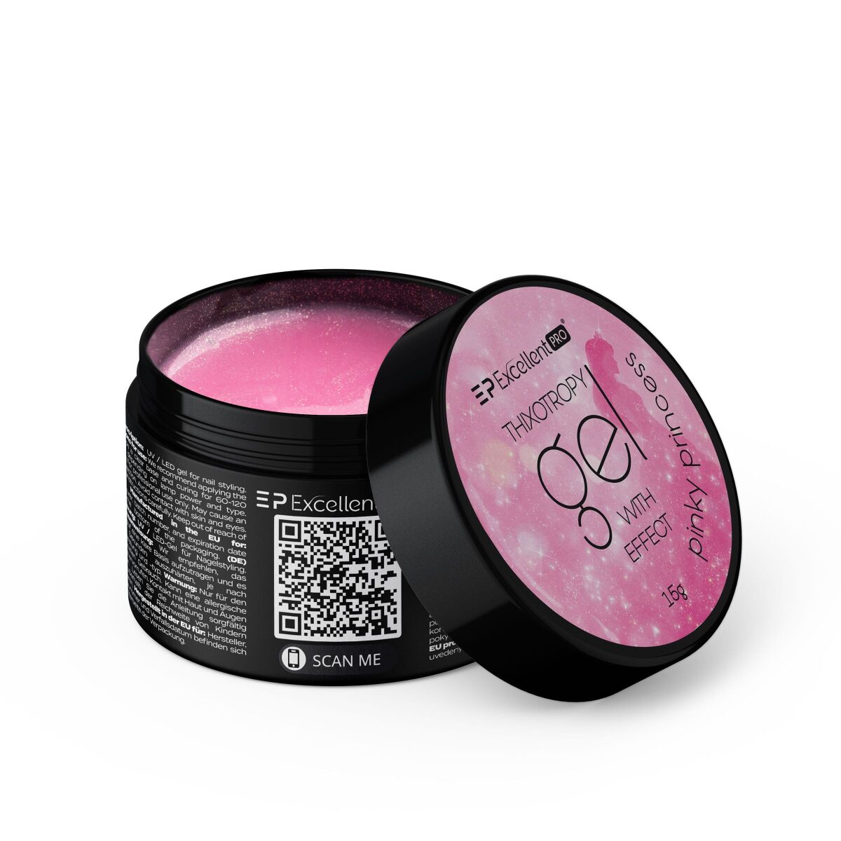 Excellent PRO Thixotropy gel with effect Pinky Princess 15g