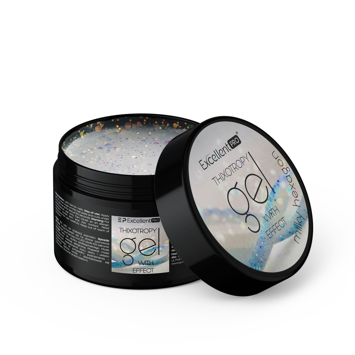 Excellent PRO Thixotropy gel with effect Milky Hexagon 15g