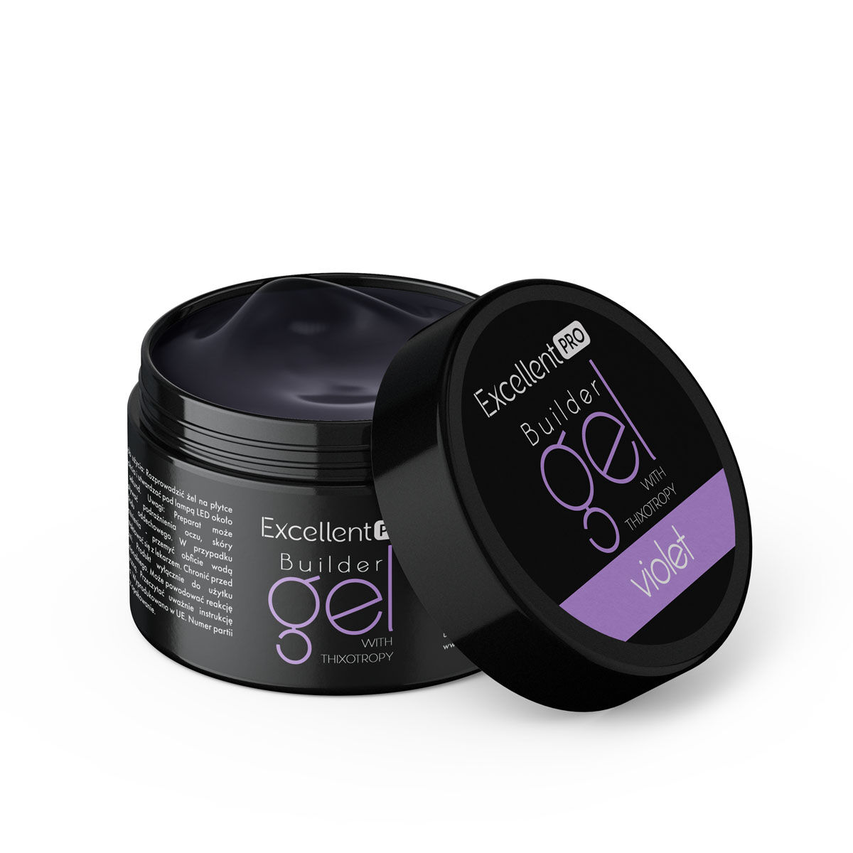 Excellent PRO Builder gel with thixotropy violet clear 5g