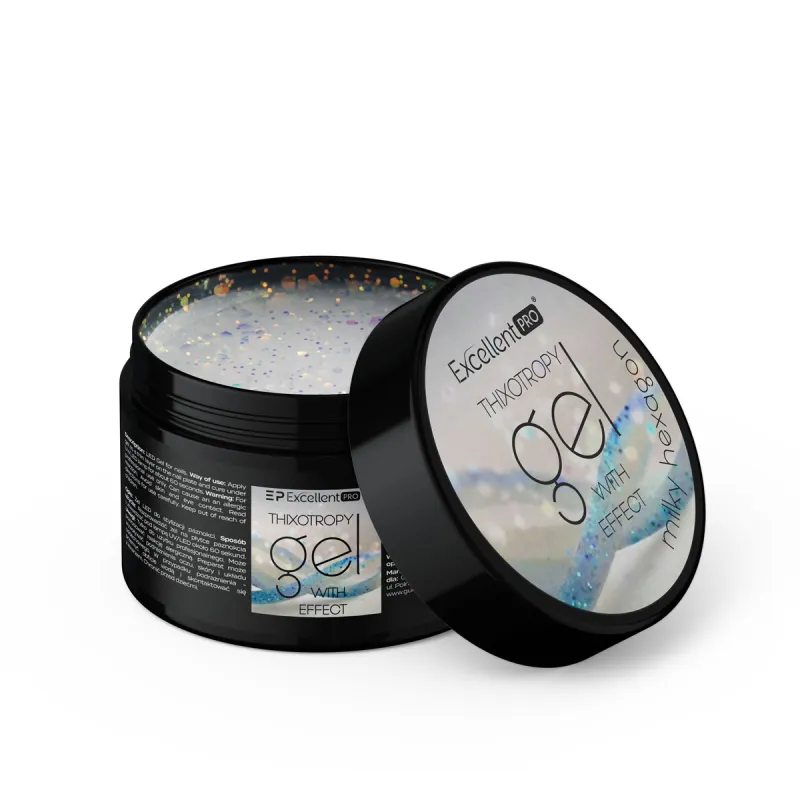 Excellent PRO Thixotropy gel with effect Milky Hexagon 50g