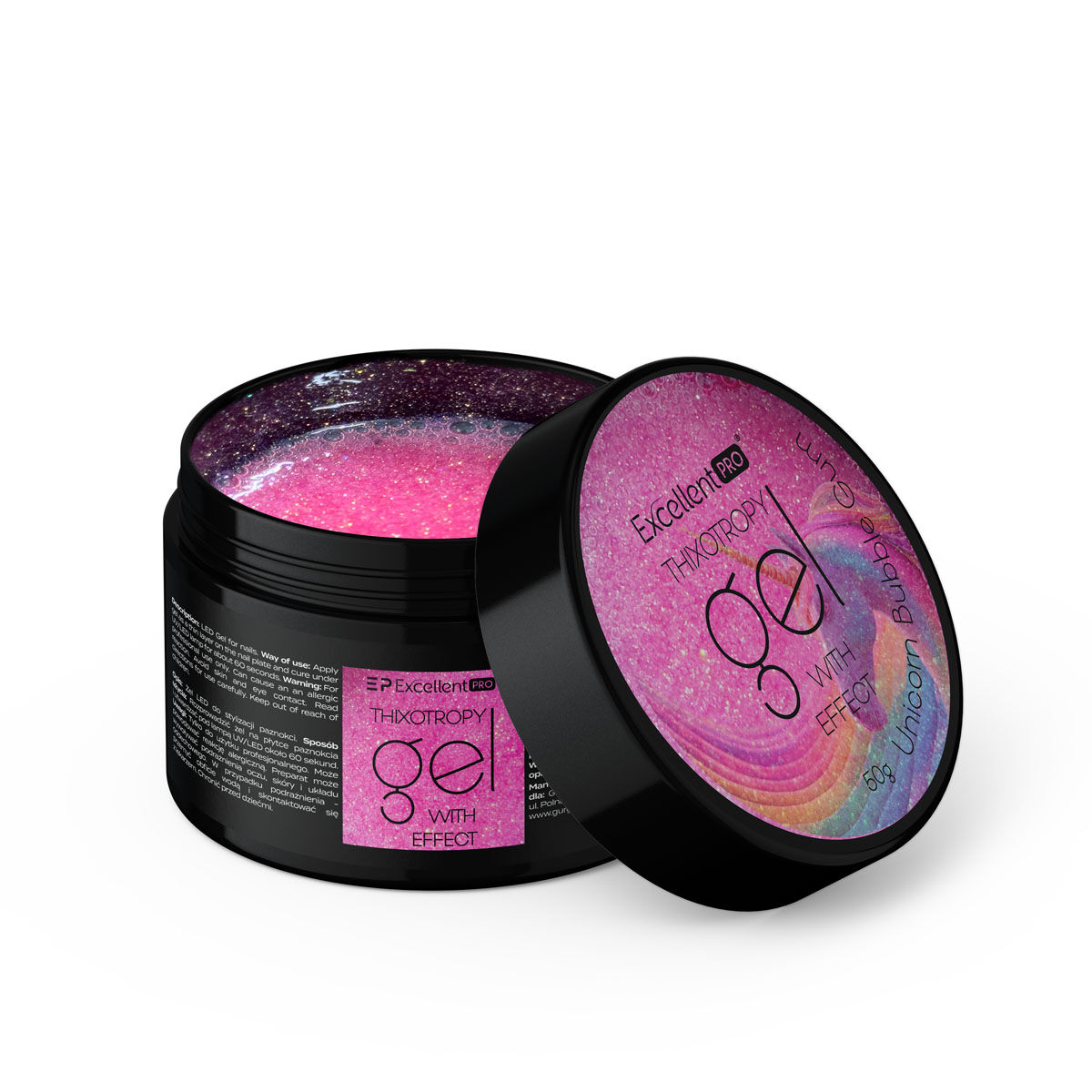 Excellent PRO Thixotropy gel with effect Unicorn Bubble Gum 50g