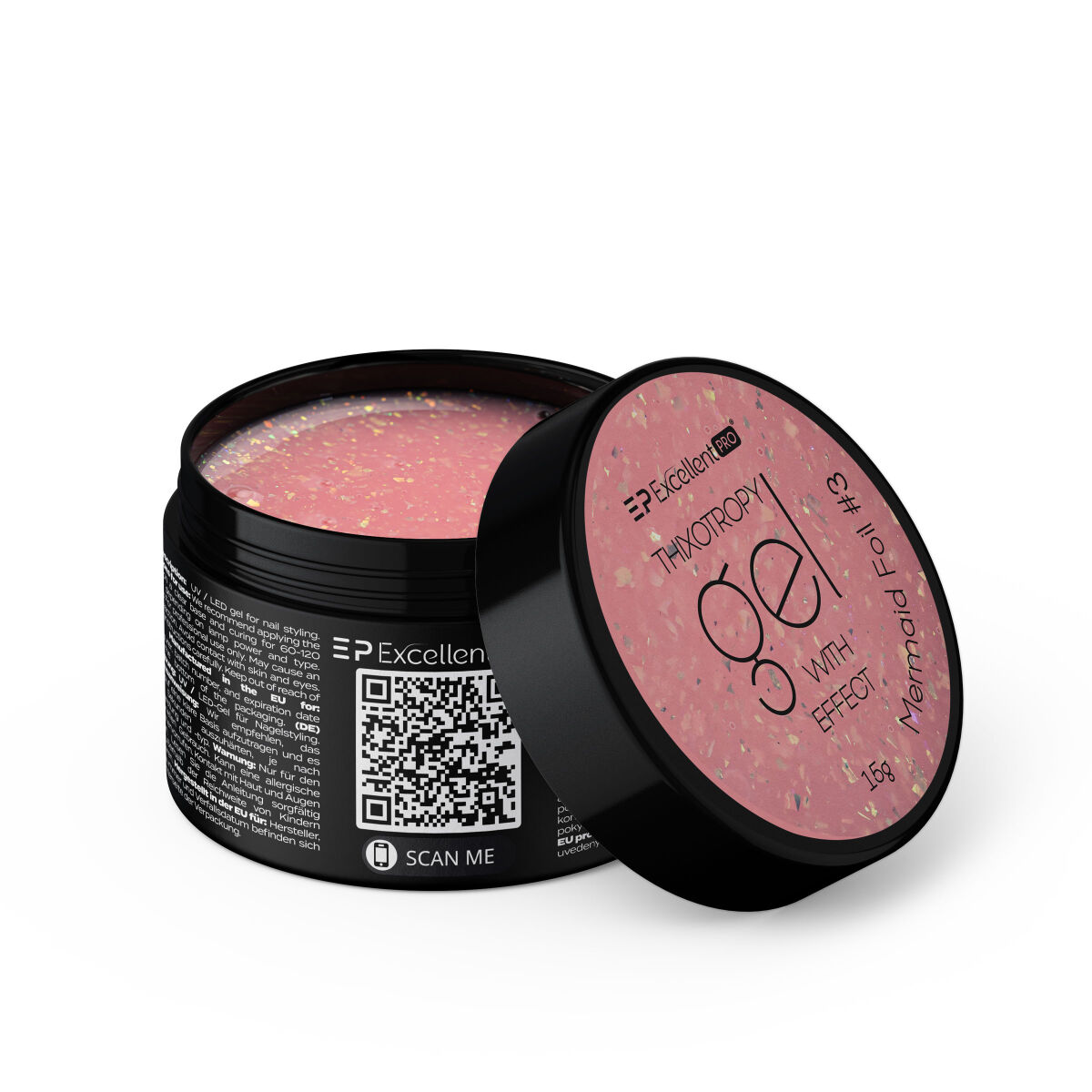 Excellent PRO Thixotropy gel with effect Mermaid Foil #3 15g