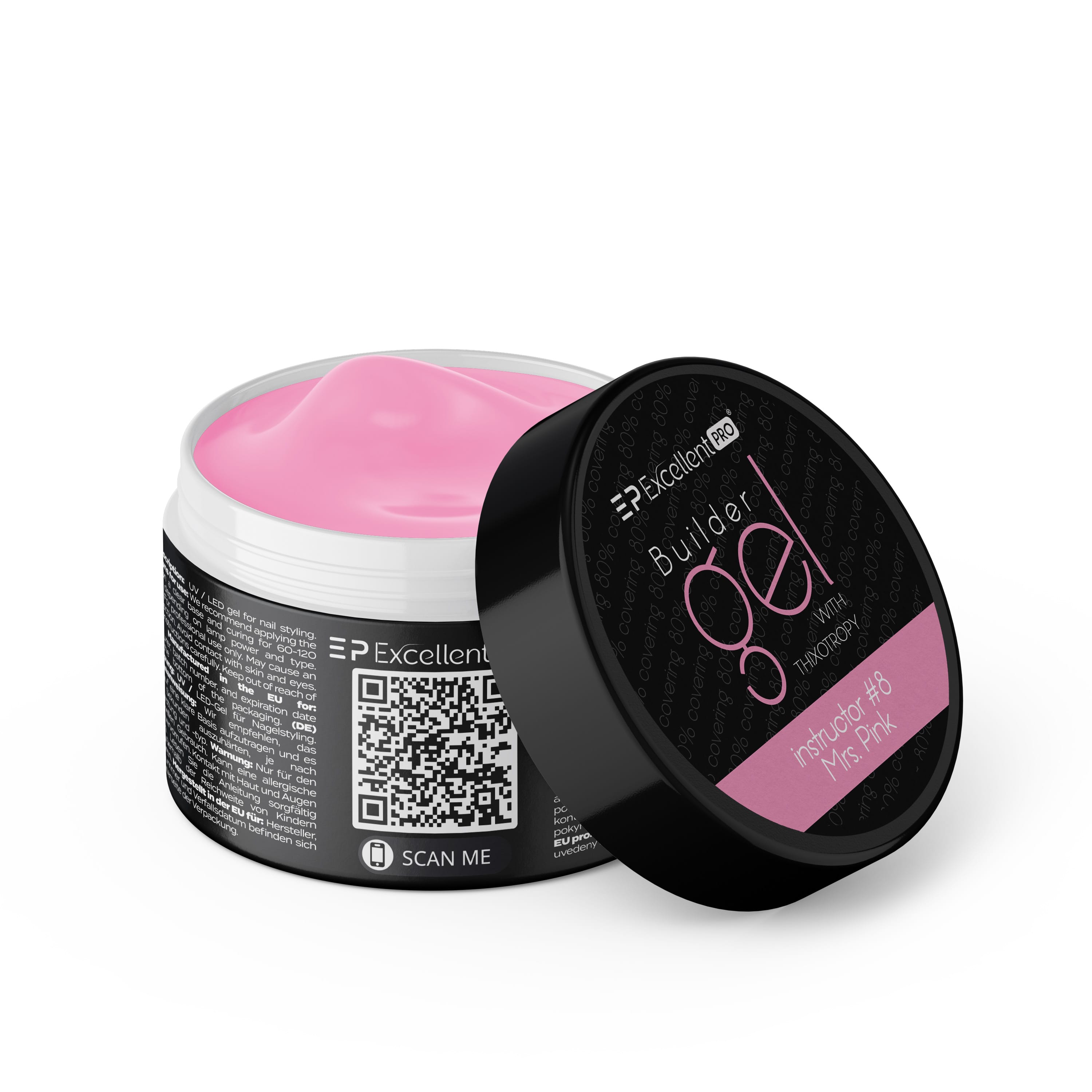 Excellent PRO Builder gel with thixotropy Instructor #8 MRS. PINK 50g