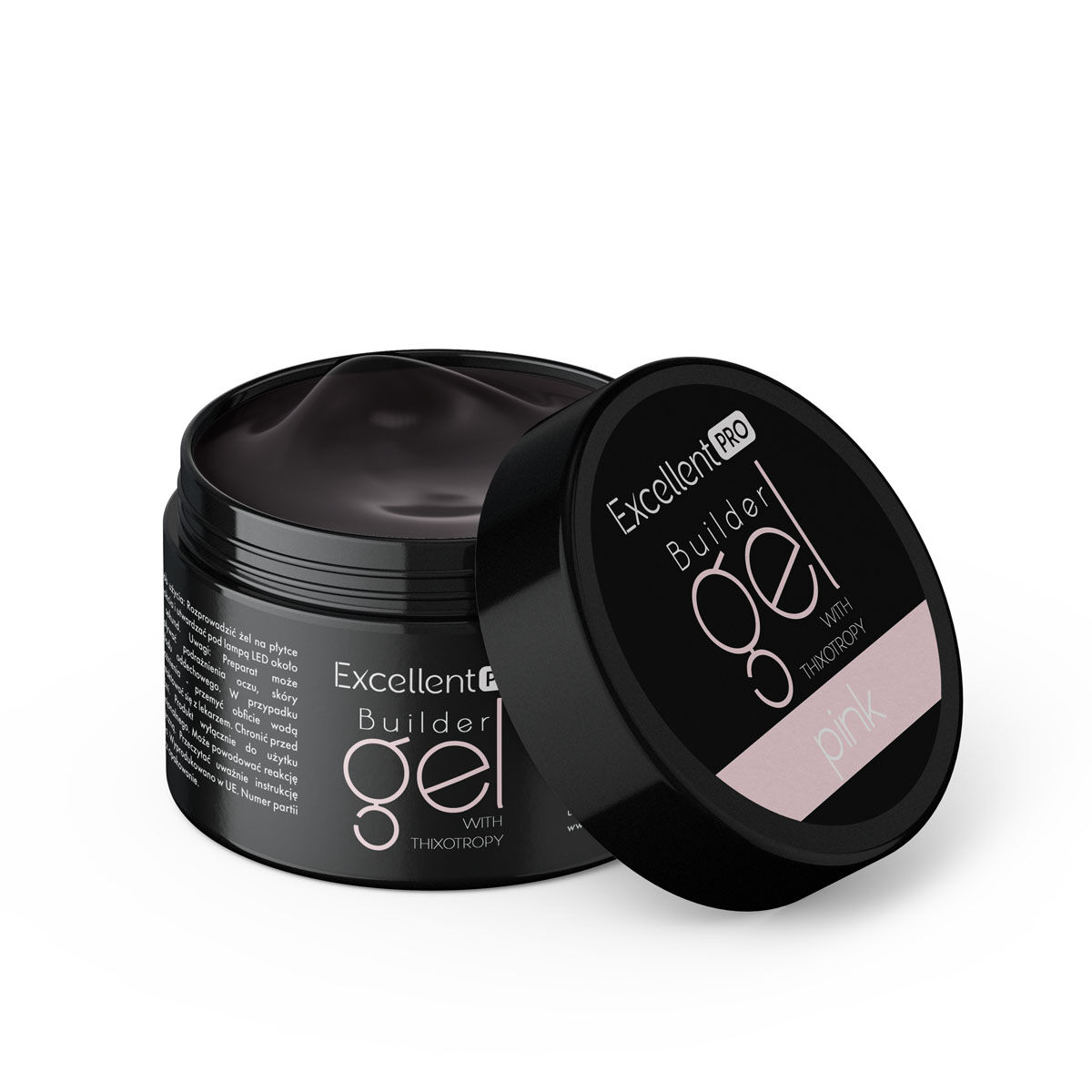 Excellent PRO Builder gel with thixotropy pink clear 15g