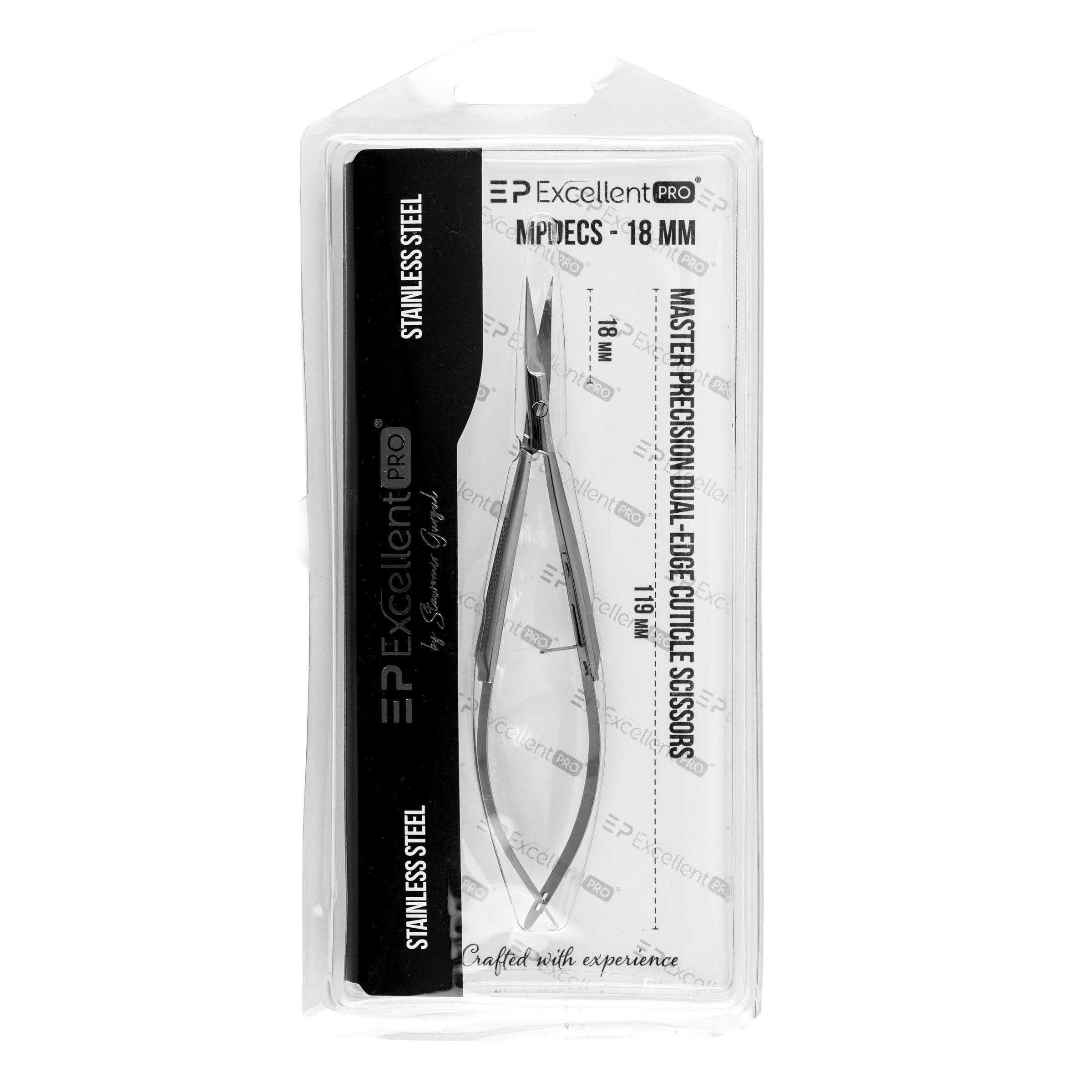 Excellent PRO Master Precision Dual-Edge Cuticle Scissors 18mm (MPDECS)