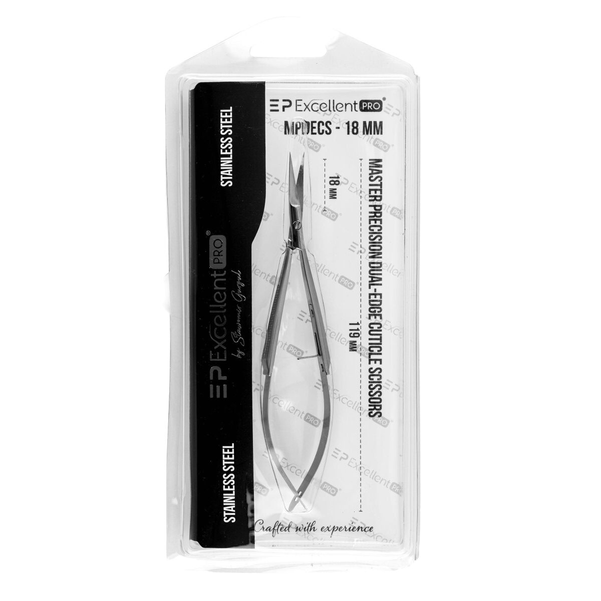 Excellent PRO Master Precision Dual-Edge Cuticle Scissors 18mm (MPDECS)