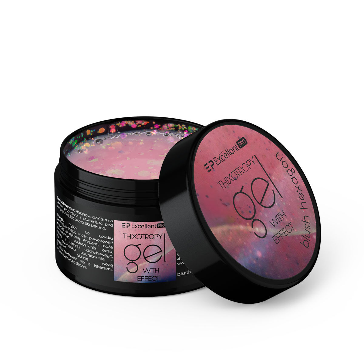 Excellent PRO Thixotropy gel with effect Blush Hexagon 50g