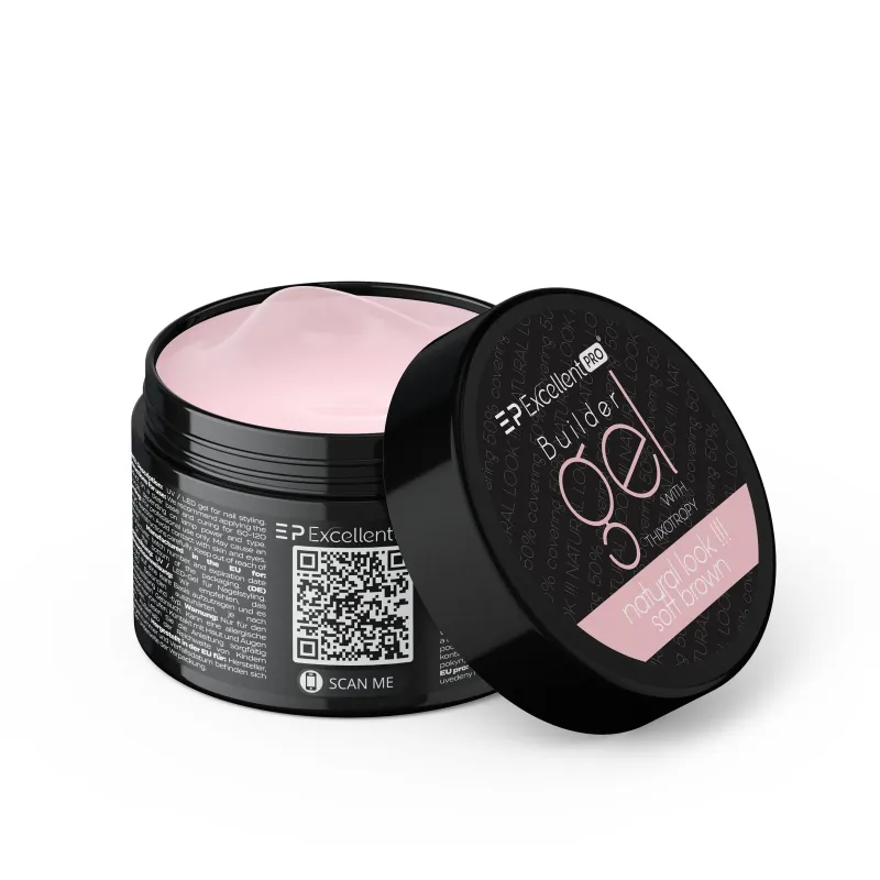 Excellent PRO Builder Gel With Thixotropy Natural Look Soft Brown 15g
