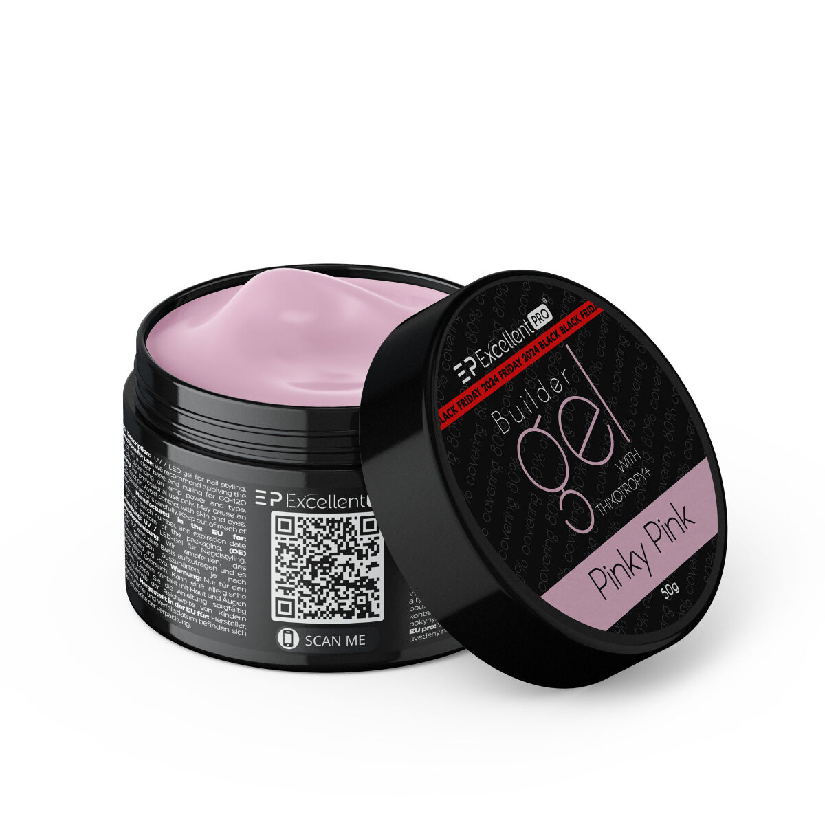 Excellent PRO Builder gel with thixotropy Pinky Pink 50g