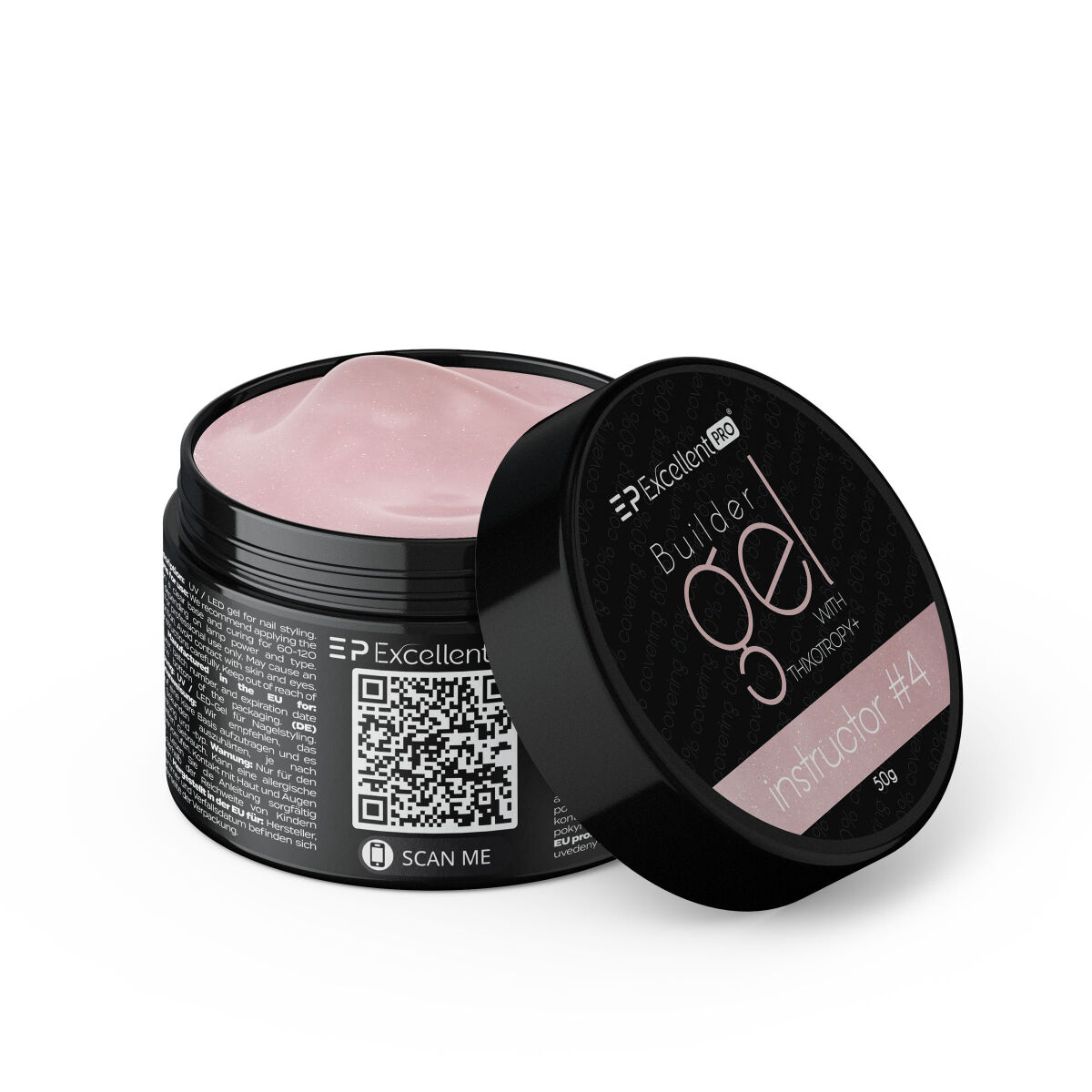 Excellent PRO Builder gel with thixotropy Instructor #4 MISS GLITTER 15g