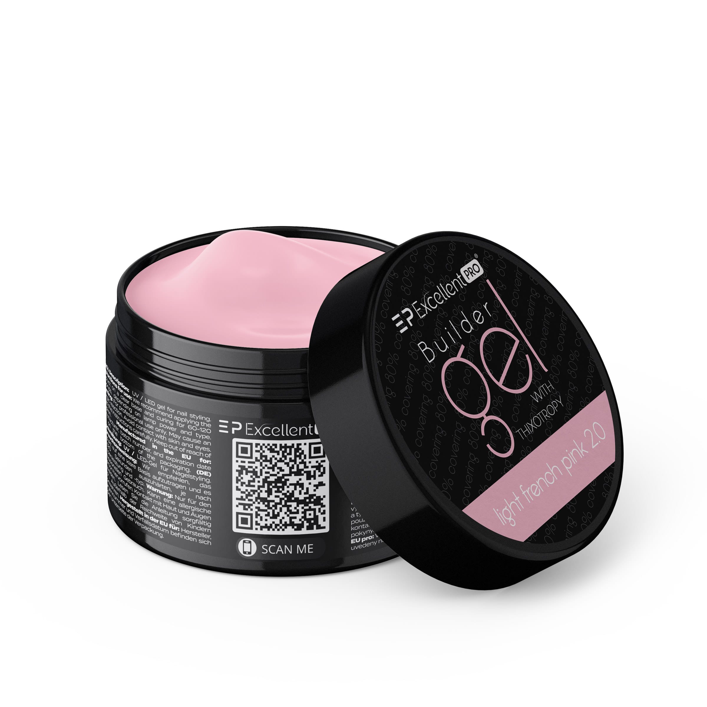 Excellent PRO Builder gel with thixotropy light french pink 2.0 15g