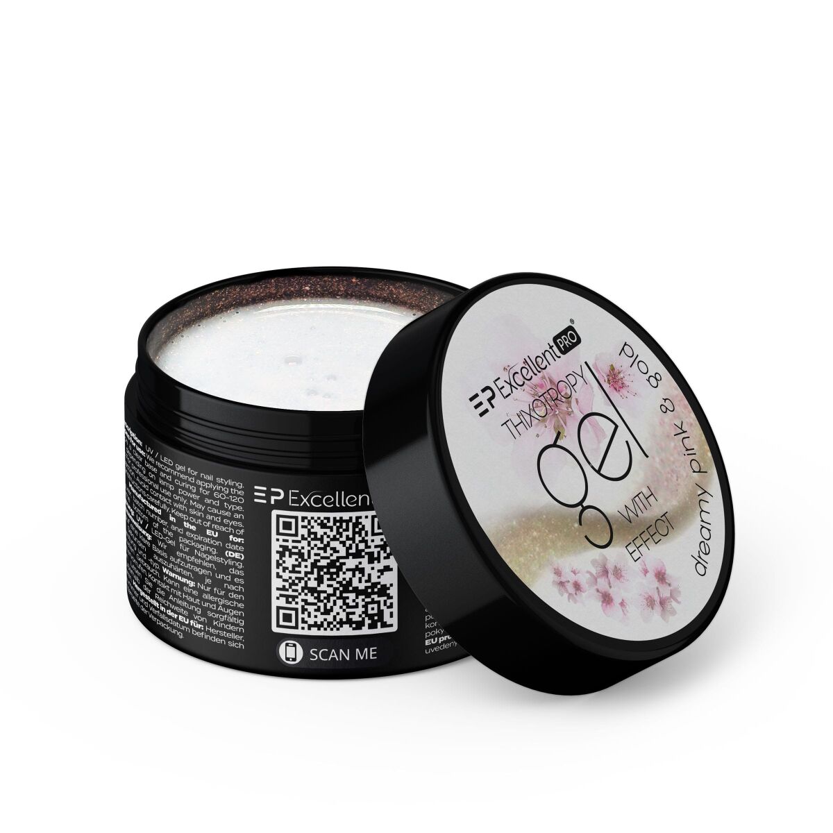 Excellent PRO Thixotropy gel with effect Dreamy Pink&Gold 30g