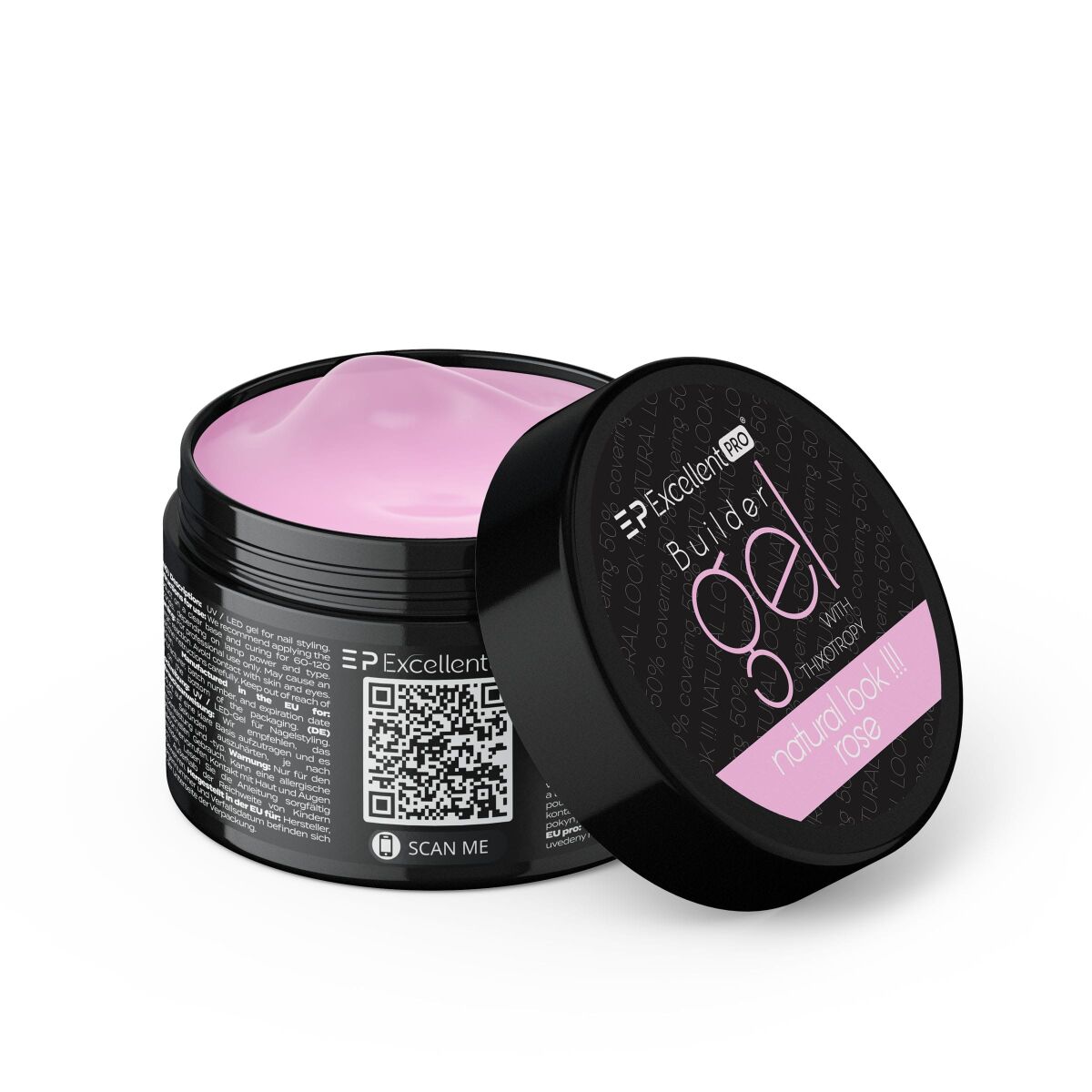 Excellent PRO Builder Gel With Thixotropy Natural Look Rose 15g