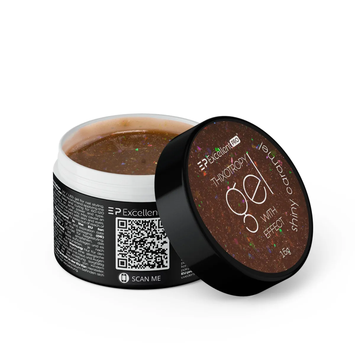 Excellent PRO Thixotropy gel with effect SHINY CARAMEL 15g