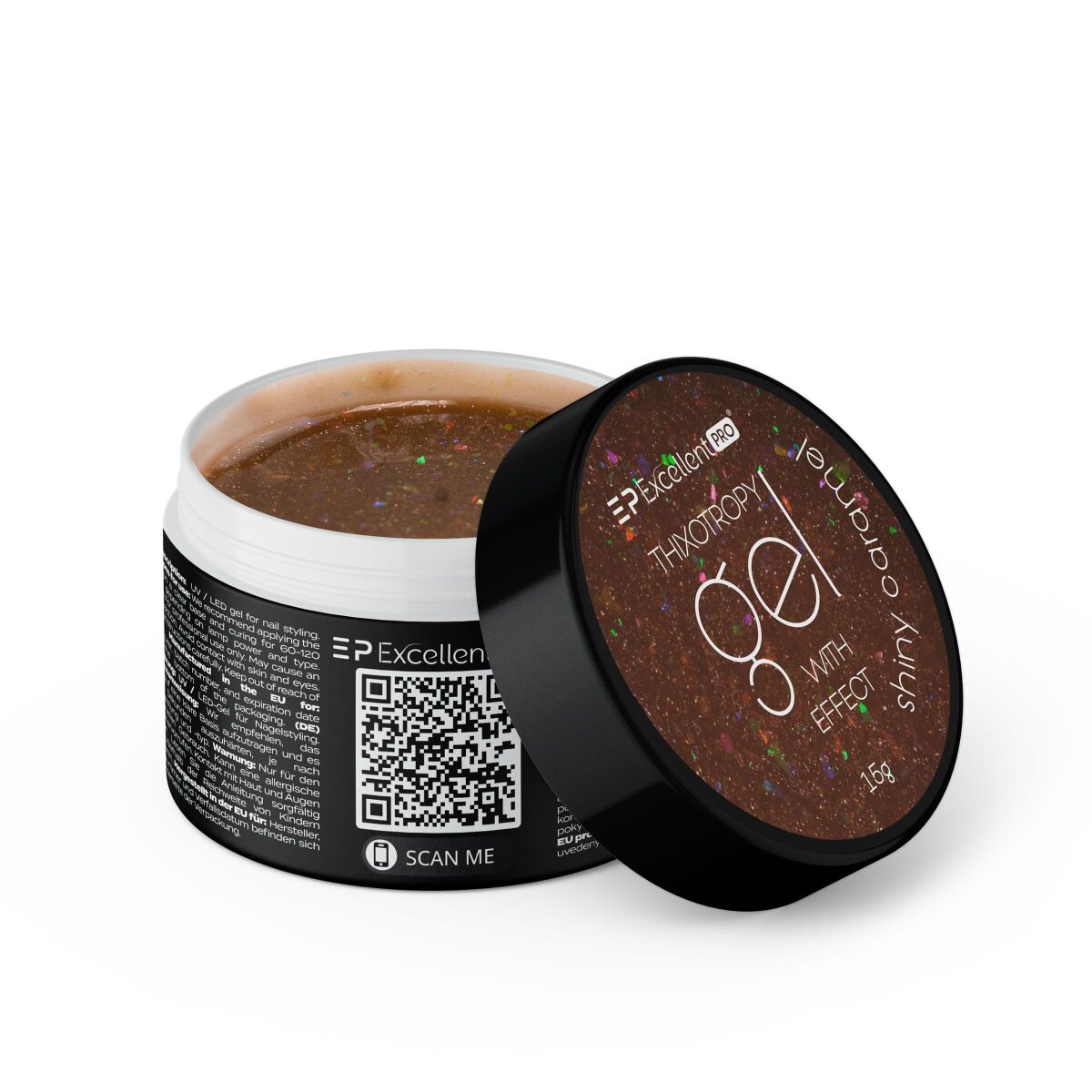 Excellent PRO Thixotropy gel with effect SHINY CARAMEL 15g