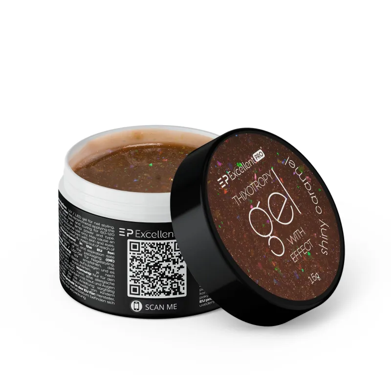 Excellent PRO Thixotropy gel with effect SHINY CARAMEL 15g