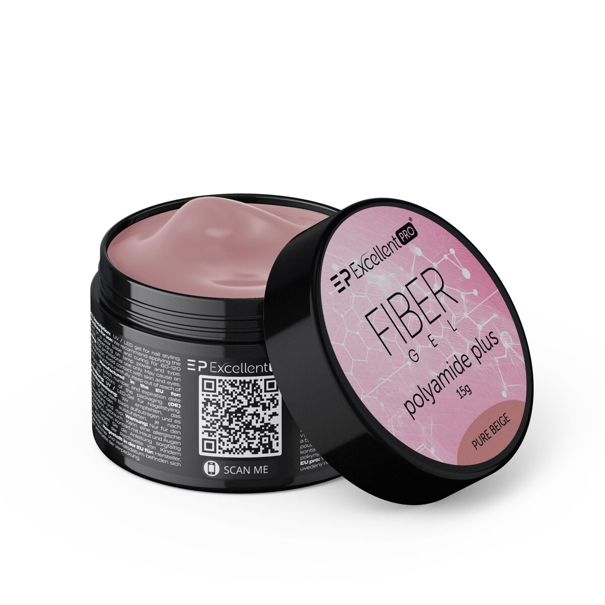 Excellent PRO Fiber Gel Polyamide Plus PURE BEIGE 15g