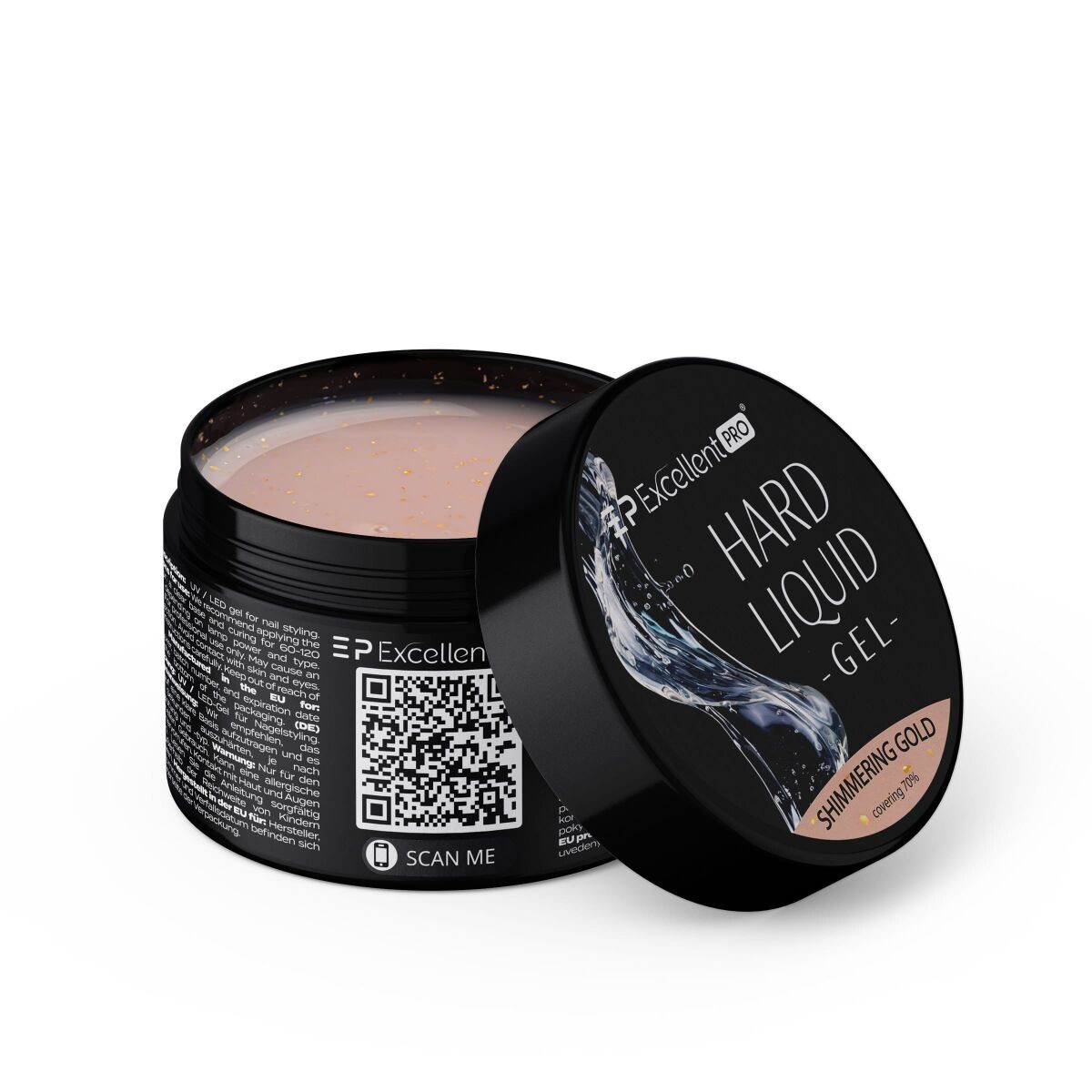 Excellent PRO Hard Liquid Gel Shimmering Gold 50g