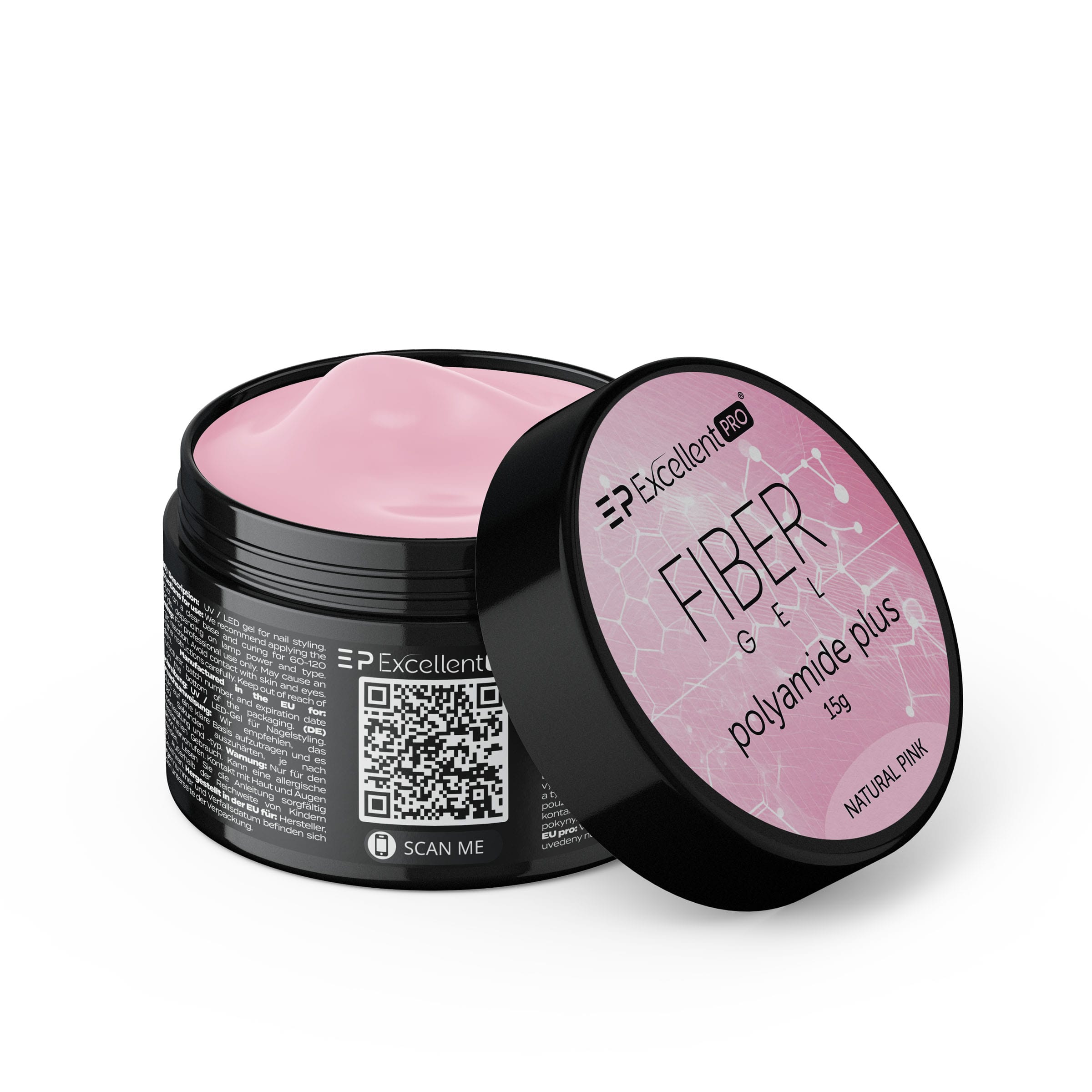 Excellent PRO Fiber Gel Polyamide Plus NATURAL PINK 15g