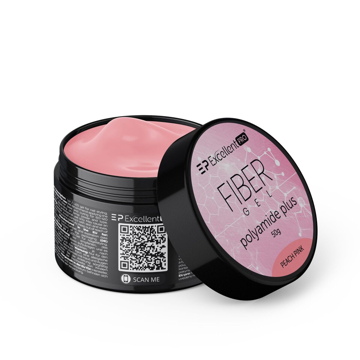 Excellent PRO Fiber Gel Polyamide Plus PEACH PINK 50g