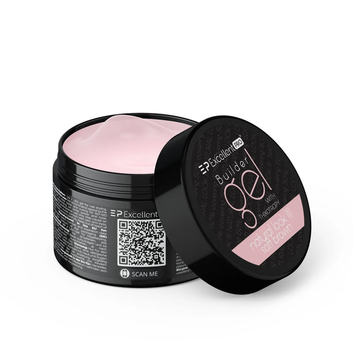 Excellent PRO Builder Gel With Thixotropy Natural Look Soft Brown 50g