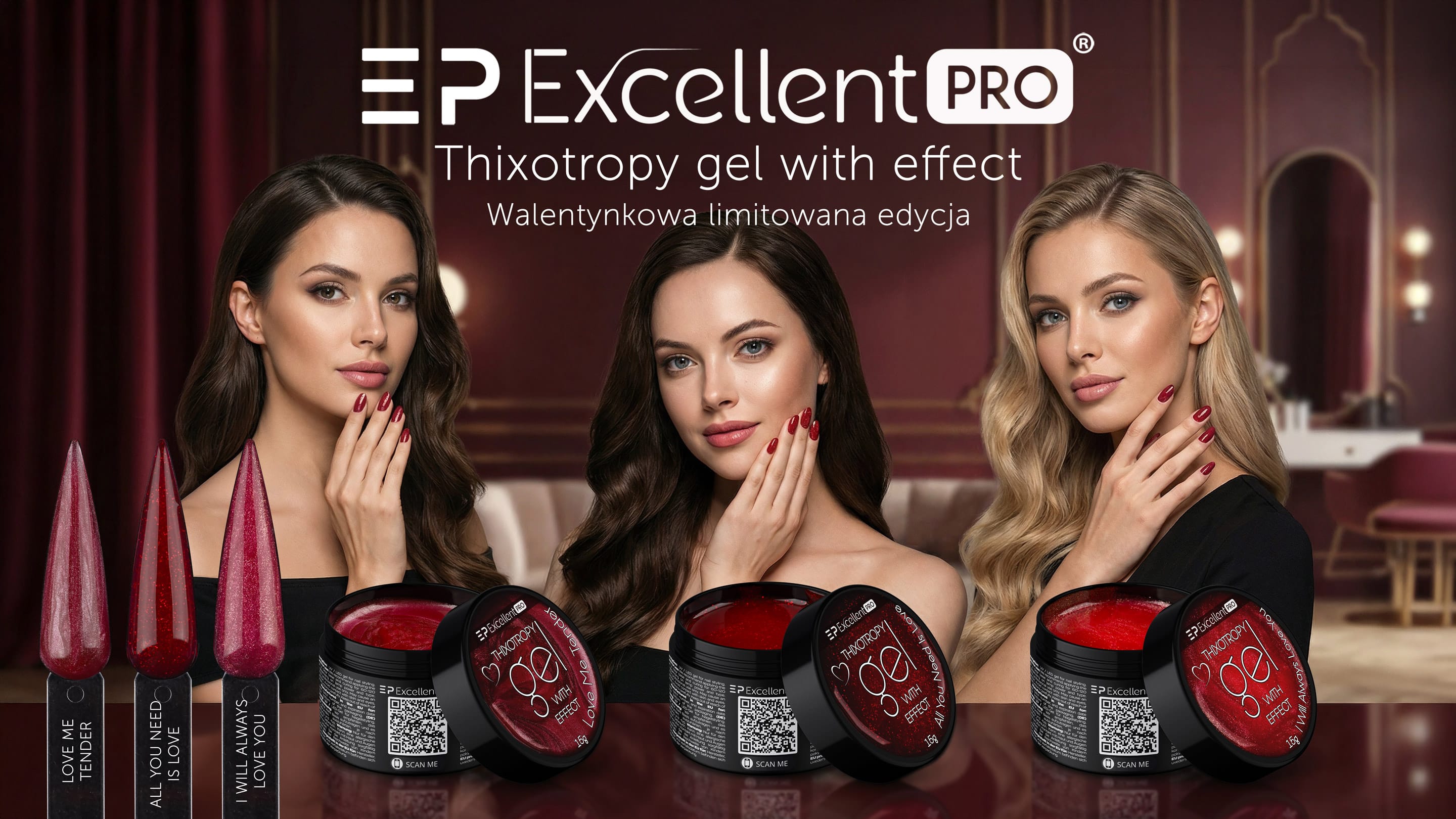 Walentynkowa kolekcja EXCELLENT PRO THIXOTROPY GEL WITH EFFECT