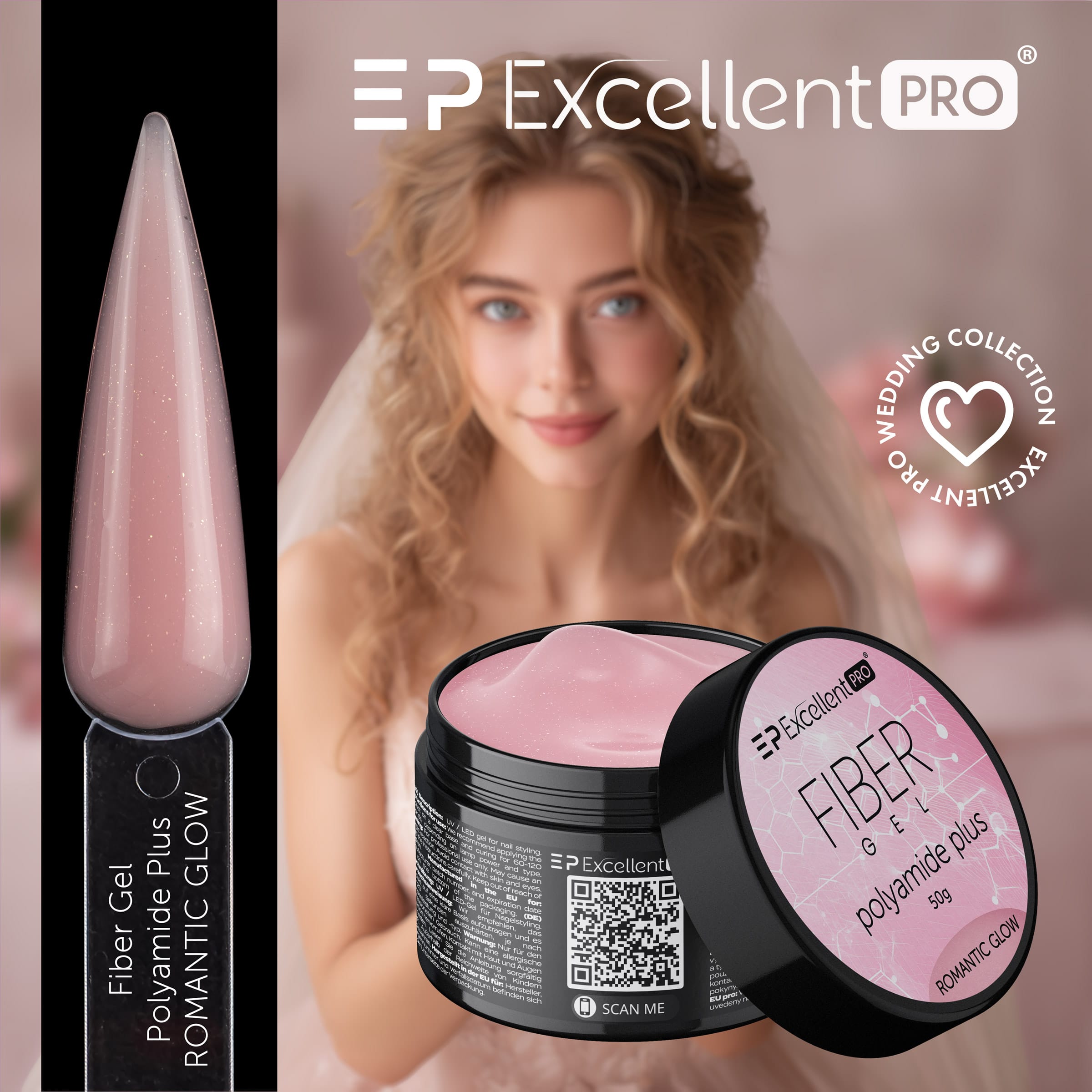 Excellent PRO Fiber Gel Polyamide Plus ROMANTIC GLOW Excellent PRO Fiber Gel Polyamide Plus ROMANTIC GLOW