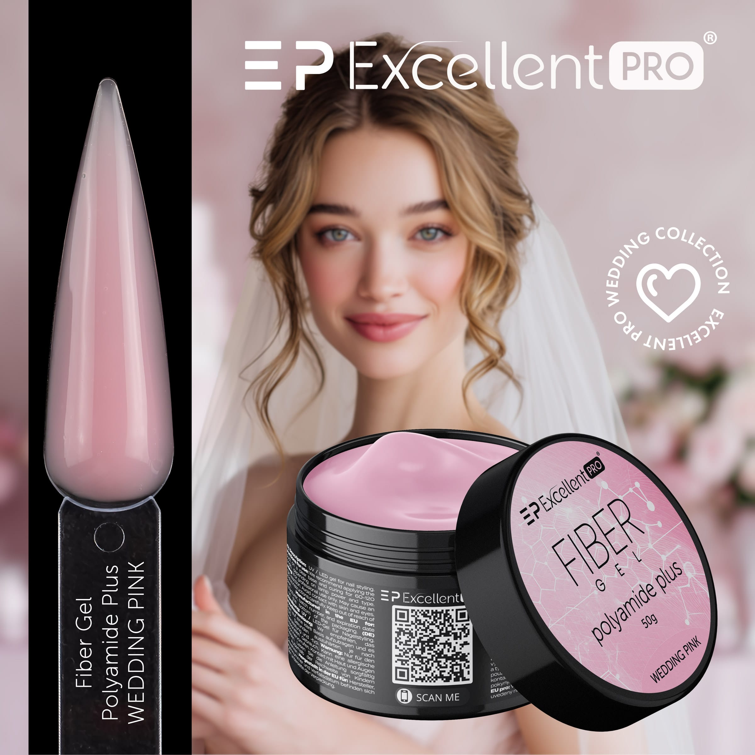 Excellent PRO Fiber Gel Polyamide Plus WEDDING PINK