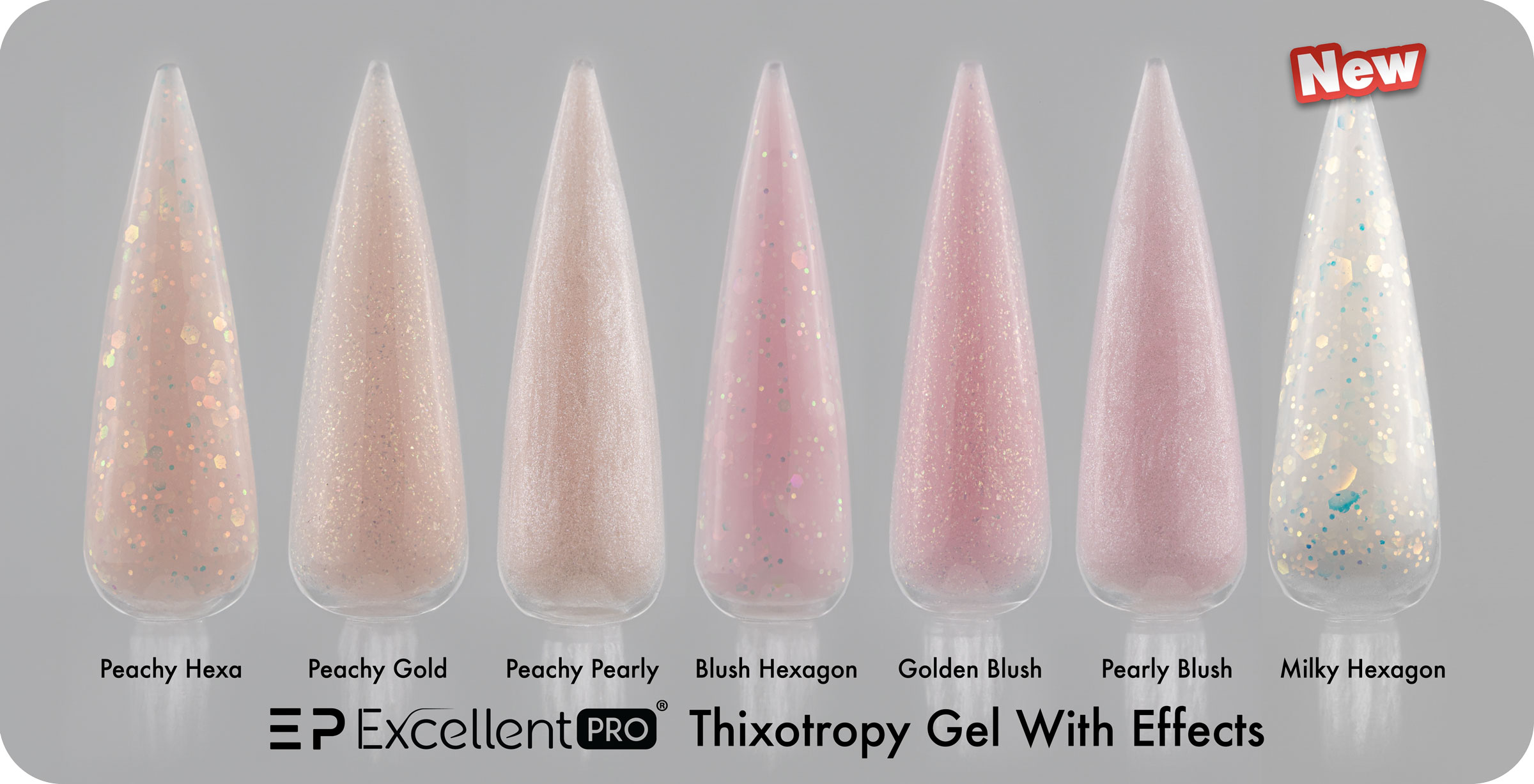 Wzornik EXCELLENT PRO THIXOTROPY GEL WITH EFFECT MILKY HEXAGON