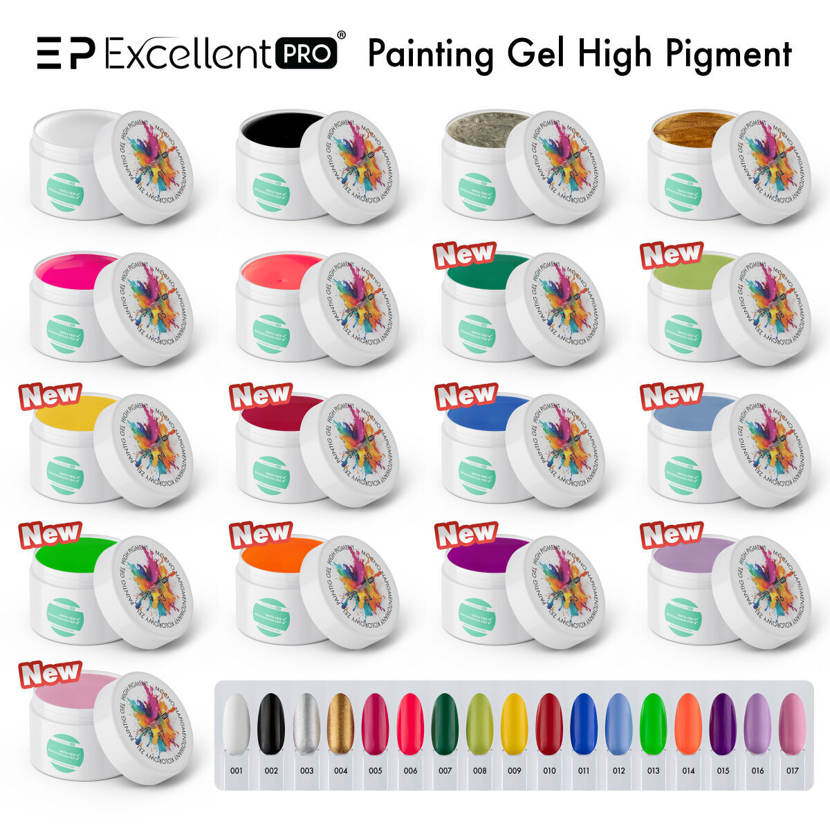 Excellent PRO Painting Gel High Pigment Nowe Kolory