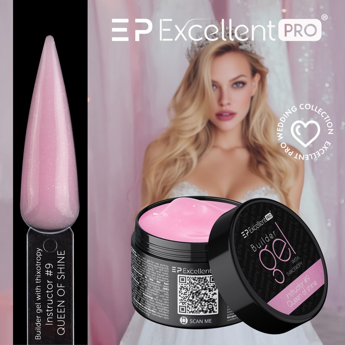 Excellent PRO Builder gel with thixotropy Instructor #9 QUEEN OF SHINE