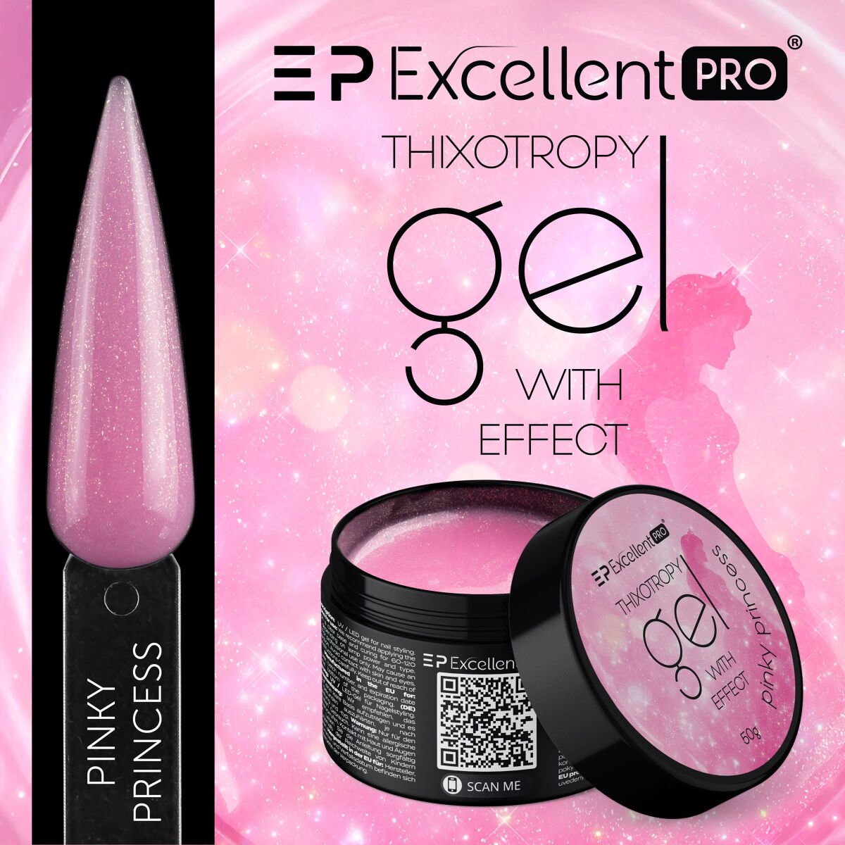 Excellent PRO Thixotropy Gel With Effect Pinky Princess